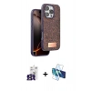 MARSİLYAN™- iPhone 16 Pro Max Kılıf Vadi Klasik Serisi - Siyah 3D Antistatik Seramik Nano Ekran Koruyucu + Titanyum Gri Bilvis Titan Kamera Lens