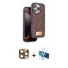 MARSİLYAN™- iPhone 16 Pro Max Kılıf Vadi Klasik Serisi - Siyah 3D Antistatik Seramik Nano Ekran Koruyucu + Pers Alüminyum Kamera Lens - CLTM