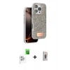 MARSİLYAN™- iPhone 16 Pro Max Kılıf Vadi Klasik Serisi - Siyah Bilvis 3D Cam Ekran Koruyucu + Raze Metal Kamera Lens - BZ