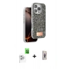 MARSİLYAN™- iPhone 16 Pro Max Kılıf Vadi Klasik Serisi - Siyah Bilvis 3D Cam Ekran Koruyucu + Raze Metal Kamera Lens - BZ