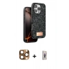 MARSİLYAN™- iPhone 16 Pro Max Kılıf Vadi Klasik Serisi - Siyah Bilvis 3D Cam Ekran Koruyucu + Pers Alüminyum Kamera Lens - CLTM