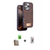 MARSİLYAN™- iPhone 16 Pro Max Kılıf Vadi Klasik Serisi - Siyah Bilvis 3D Cam Ekran Koruyucu + Raze Metal Kamera Lens - CLTM