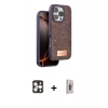 MARSİLYAN™- iPhone 16 Pro Max Kılıf Vadi Klasik Serisi - Siyah Bilvis 3D Cam Ekran Koruyucu + PVD Metal Kamera Lens - GD