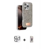 MARSİLYAN™- iPhone 16 Pro Max Kılıf Vadi Klasik Serisi - Siyah Bilvis 3D Cam Ekran Koruyucu + Pers Alüminyum Kamera Lens - GS