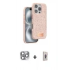 MARSİLYAN™- iPhone 16 Pro Max Kılıf Vadi Klasik Serisi - Siyah Bilvis 3D Cam Ekran Koruyucu + Pers Alüminyum Kamera Lens - GI