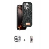 MARSİLYAN™- iPhone 16 Pro Max Kılıf Vadi Klasik Serisi - Siyah Bilvis 3D Cam Ekran Koruyucu + Pers Alüminyum Kamera Lens - GI