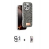 MARSİLYAN™- iPhone 16 Pro Max Kılıf Vadi Klasik Serisi - Siyah Bilvis 3D Cam Ekran Koruyucu + Pers Alüminyum Kamera Lens - GS