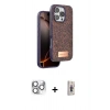 MARSİLYAN™- iPhone 16 Pro Max Kılıf Vadi Klasik Serisi - Siyah Bilvis 3D Cam Ekran Koruyucu + Pers Alüminyum Kamera Lens - GS
