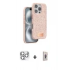 MARSİLYAN™- iPhone 16 Pro Max Kılıf Vadi Klasik Serisi - Siyah Bilvis 3D Cam Ekran Koruyucu + Pers Alüminyum Kamera Lens - GS