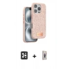 MARSİLYAN™- iPhone 16 Pro Max Kılıf Vadi Klasik Serisi - Siyah Bilvis 3D Cam Ekran Koruyucu + PVD Metal Kamera Lens - SH
