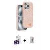 MARSİLYAN™- iPhone 16 Pro Max Kılıf Vadi Klasik Serisi - Siyah Bilvis 3D Cam Ekran Koruyucu + Siyah Bilvis Titan Kamera Lens