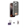 MARSİLYAN™- iPhone 16 Pro Max Kılıf Vadi Klasik Serisi - Siyah Bilvis 3D Cam Ekran Koruyucu + Siyah Bilvis Titan Kamera Lens