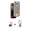 MARSİLYAN™- iPhone 16 Pro Max Kılıf Vadi Klasik Serisi - Siyah Bilvis 3X AR Hayalet Cam Ekran Koruyucu + Bilvis Titan Kamera Lens - TMGI