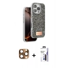 MARSİLYAN™- iPhone 16 Pro Max Kılıf Vadi Klasik Serisi - Siyah Bilvis 3X AR Hayalet Cam Ekran Koruyucu + Pers Alüminyum Kamera Lens - CLTM
