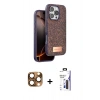 MARSİLYAN™- iPhone 16 Pro Max Kılıf Vadi Klasik Serisi - Siyah Bilvis 3X AR Hayalet Cam Ekran Koruyucu + Pers Alüminyum Kamera Lens - CLTM