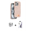 MARSİLYAN™- iPhone 16 Pro Max Kılıf Vadi Klasik Serisi - Siyah Bilvis 3X AR Hayalet Cam Ekran Koruyucu + Pers Alüminyum Kamera Lens - GS