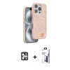 MARSİLYAN™- iPhone 16 Pro Max Kılıf Vadi Klasik Serisi - Siyah Bilvis 3X AR Hayalet Cam Ekran Koruyucu + PVD Metal Kamera Lens - GS