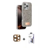 MARSİLYAN™- iPhone 16 Pro Max Kılıf Vadi Klasik Serisi - Siyah Bilvis 3X AR Hayalet Cam Ekran Koruyucu + Pers Alüminyum Kamera Lens - CLTM