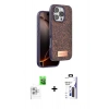 MARSİLYAN™- iPhone 16 Pro Max Kılıf Vadi Klasik Serisi - Siyah Bilvis 3X AR Hayalet Cam Ekran Koruyucu + Raze Metal Kamera Lens - BZ