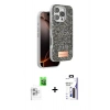 MARSİLYAN™- iPhone 16 Pro Max Kılıf Vadi Klasik Serisi - Siyah Bilvis 3X AR Hayalet Cam Ekran Koruyucu + Raze Metal Kamera Lens - BZ