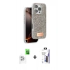 MARSİLYAN™- iPhone 16 Pro Max Kılıf Vadi Klasik Serisi - Siyah Bilvis 3X AR Hayalet Cam Ekran Koruyucu + Raze Metal Kamera Lens - BZ