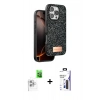 MARSİLYAN™- iPhone 16 Pro Max Kılıf Vadi Klasik Serisi - Siyah Bilvis 3X AR Hayalet Cam Ekran Koruyucu + Raze Metal Kamera Lens - BZ