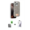 MARSİLYAN™- iPhone 16 Pro Max Kılıf Vadi Klasik Serisi - Siyah Bilvis 3X AR Hayalet Cam Ekran Koruyucu + Raze Metal Kamera Lens - SH