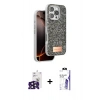 MARSİLYAN™- iPhone 16 Pro Max Kılıf Vadi Klasik Serisi - Siyah Bilvis 3X AR HD Cam Ekran Koruyucu + Bilvis Titan Kamera Lens - SH