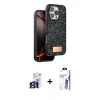 MARSİLYAN™- iPhone 16 Pro Max Kılıf Vadi Klasik Serisi - Siyah Bilvis 3X AR HD Cam Ekran Koruyucu + Bilvis Titan Kamera Lens - TMGI