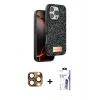 MARSİLYAN™- iPhone 16 Pro Max Kılıf Vadi Klasik Serisi - Siyah Bilvis 3X AR HD Cam Ekran Koruyucu + Pers Alüminyum Kamera Lens - CLTM