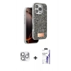 MARSİLYAN™- iPhone 16 Pro Max Kılıf Vadi Klasik Serisi - Siyah Bilvis 3X AR HD Cam Ekran Koruyucu + Pers Alüminyum Kamera Lens - GS
