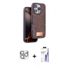 MARSİLYAN™- iPhone 16 Pro Max Kılıf Vadi Klasik Serisi - Siyah Bilvis 3X AR HD Cam Ekran Koruyucu + Pers Alüminyum Kamera Lens - GS