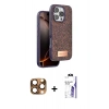 MARSİLYAN™- iPhone 16 Pro Max Kılıf Vadi Klasik Serisi - Siyah Bilvis 3X AR HD Cam Ekran Koruyucu + Pers Alüminyum Kamera Lens - CLTM