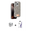 MARSİLYAN™- iPhone 16 Pro Max Kılıf Vadi Klasik Serisi - Siyah Bilvis 3X AR HD Cam Ekran Koruyucu + Pers Alüminyum Kamera Lens - GS