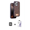 MARSİLYAN™- iPhone 16 Pro Max Kılıf Vadi Klasik Serisi - Siyah Bilvis 3X AR HD Cam Ekran Koruyucu + PVD Metal Kamera Lens - SH