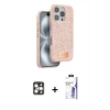 MARSİLYAN™- iPhone 16 Pro Max Kılıf Vadi Klasik Serisi - Siyah Bilvis 3X AR HD Cam Ekran Koruyucu + PVD Metal Kamera Lens - GD