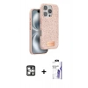 MARSİLYAN™- iPhone 16 Pro Max Kılıf Vadi Klasik Serisi - Siyah Bilvis 3X AR HD Cam Ekran Koruyucu + PVD Metal Kamera Lens - GS