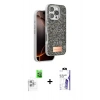 MARSİLYAN™- iPhone 16 Pro Max Kılıf Vadi Klasik Serisi - Siyah Bilvis 3X AR HD Cam Ekran Koruyucu + Raze Metal Kamera Lens - BZ