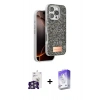 MARSİLYAN™- iPhone 16 Pro Max Kılıf Vadi Klasik Serisi - Siyah Bilvis 5in1 3D Magic Cam Ekran Koruyucu + Bilvis Titan Kamera Lens - GS