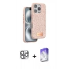MARSİLYAN™- iPhone 16 Pro Max Kılıf Vadi Klasik Serisi - Siyah Bilvis 5in1 3D Magic Cam Ekran Koruyucu + Gri Pers Alüminyum Kamera Lens