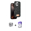 MARSİLYAN™- iPhone 16 Pro Max Kılıf Vadi Klasik Serisi - Siyah Bilvis 5in1 3D Magic Cam Ekran Koruyucu + Gri Pers Alüminyum Kamera Lens