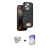 MARSİLYAN™- iPhone 16 Pro Max Kılıf Vadi Klasik Serisi - Siyah Bilvis 5in1 3D Magic Cam Ekran Koruyucu + Pers Alüminyum Kamera Lens - GS