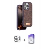 MARSİLYAN™- iPhone 16 Pro Max Kılıf Vadi Klasik Serisi - Siyah Bilvis 5in1 3D Magic Cam Ekran Koruyucu + Pers Alüminyum Kamera Lens - GS
