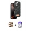 MARSİLYAN™- iPhone 16 Pro Max Kılıf Vadi Klasik Serisi - Siyah Bilvis 5in1 3D Magic Cam Ekran Koruyucu + Pers Alüminyum Kamera Lens - CLTM
