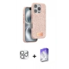 MARSİLYAN™- iPhone 16 Pro Max Kılıf Vadi Klasik Serisi - Siyah Bilvis 5in1 3D Magic Cam Ekran Koruyucu + Pers Alüminyum Kamera Lens - GS