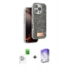 MARSİLYAN™- iPhone 16 Pro Max Kılıf Vadi Klasik Serisi - Siyah Bilvis 5in1 3D Magic Cam Ekran Koruyucu + Raze Metal Kamera Lens - BZ