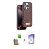 MARSİLYAN™- iPhone 16 Pro Max Kılıf Vadi Klasik Serisi - Siyah Bilvis 5in1 3D Magic Cam Ekran Koruyucu + Raze Metal Kamera Lens - CLTM