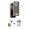 MARSİLYAN™- iPhone 16 Pro Max Kılıf Vadi Klasik Serisi - Siyah Bilvis 5in1 3D Magic Cam Ekran Koruyucu + Raze Metal Kamera Lens - CLTM