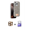 MARSİLYAN™- iPhone 16 Pro Max Kılıf Vadi Klasik Serisi - Siyah Bilvis 5in1 5D Magic Hayalet Cam Ekran Koruyucu + Pers Alüminyum Kamera Lens - CLTM