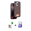 MARSİLYAN™- iPhone 16 Pro Max Kılıf Vadi Klasik Serisi - Siyah Bilvis 5in1 5D Magic Hayalet Cam Ekran Koruyucu + Raze Metal Kamera Lens - NLGY